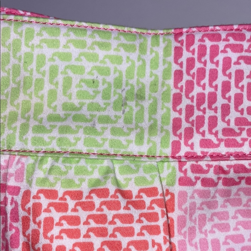 Vineyard Vines Patchwork Whales Skirt Sz 6 Pink Green Preppy Cotton Golf Tennis - Picture 10 of 10